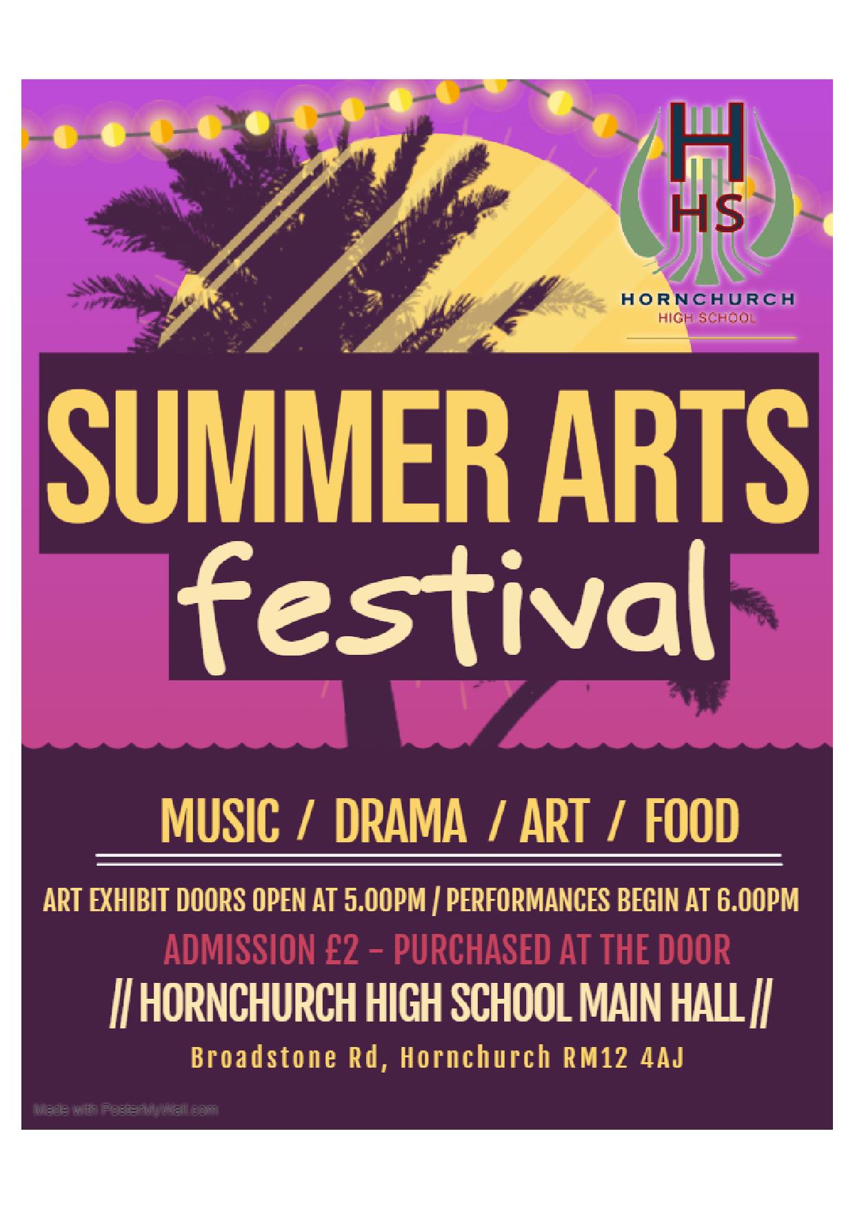 Hornchurch High School » Summer Arts Festival on Wednesday 10th July
